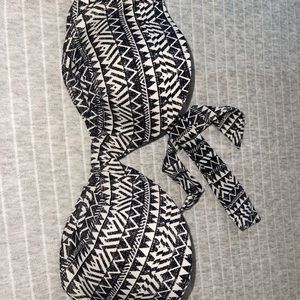 tribal print strapless bikini top